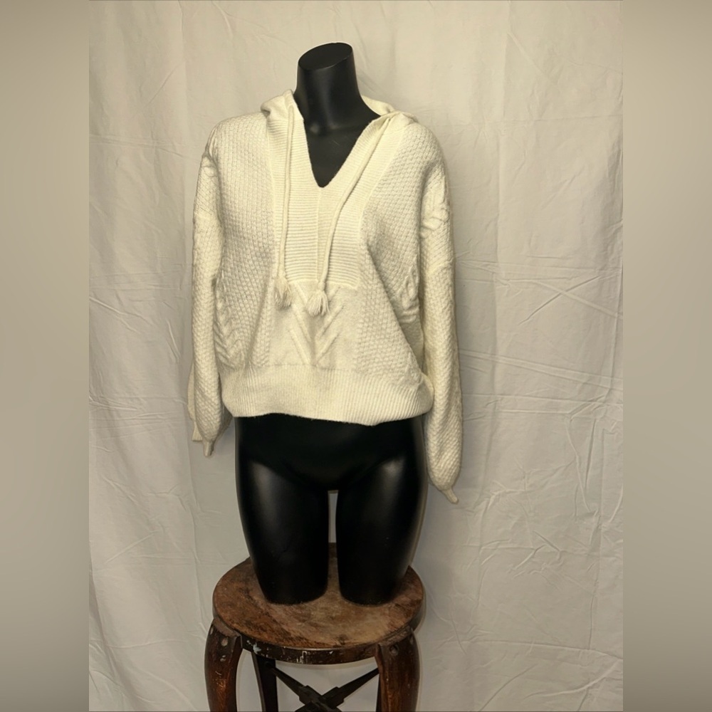 CENTRAL PARK WEST/ NEW YORK Anthropologie Hooded Pullover Sweater Size S N2